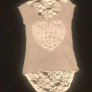 Delia's lace back graphic tee